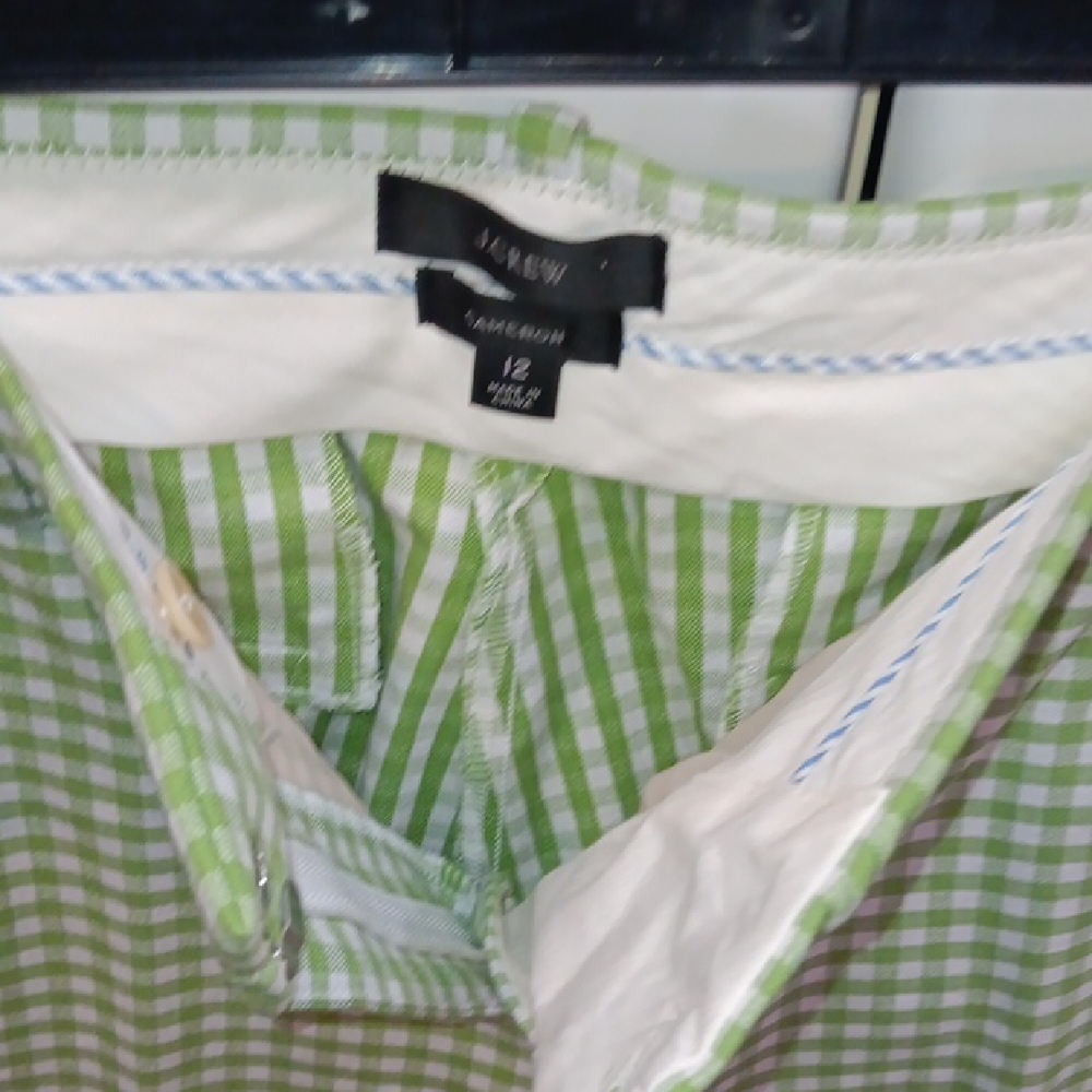 J. Crew Green Checkered Ankle Pants - Picture 10 of 11